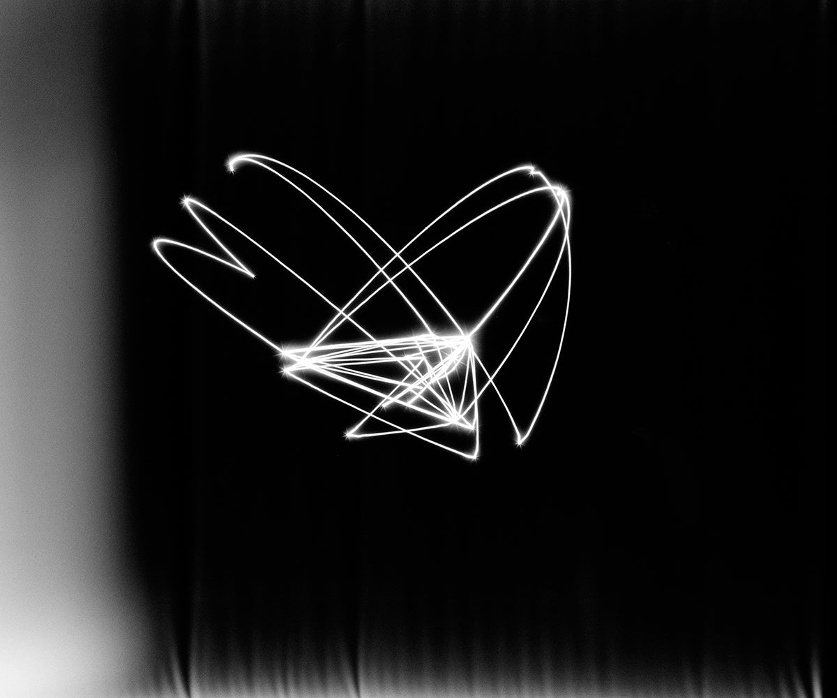 Maximum Distance Minimum Displacement Missy Elliott, 48x60 inch archival light drawing photograph, edition of 5 by Staple Crops Studio