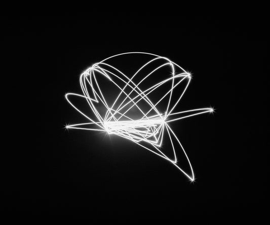 Maximum Distance Minimum Displacement Tupac, 48x60 inch archival light drawing photograph, edition of 5 by Staple Crops Studio