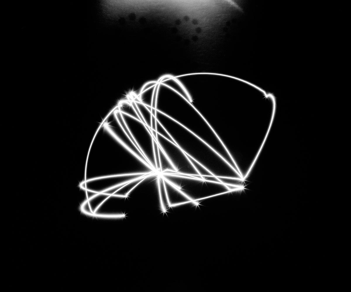 Maximum Distance Minimum Displacement Jean Grae, 48x60 inch archival light drawing photograph, edition of 5 by Staple Crops Studio